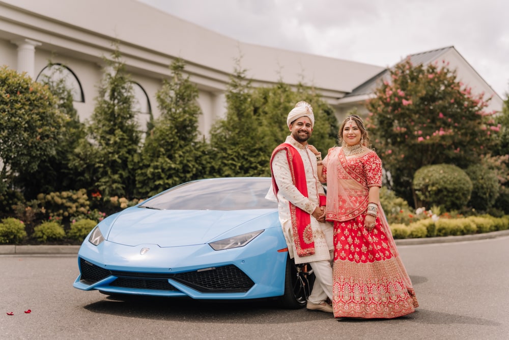 A grand arrival on the manor's front drive